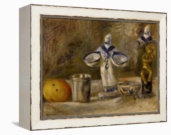 Still Life with a Faience Figure, 19th Century-Pierre-Auguste Renoir-Framed Premier Image Canvas