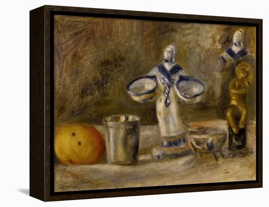 Still Life with a Faience Figure, 19th Century-Pierre-Auguste Renoir-Framed Premier Image Canvas