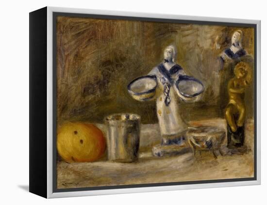 Still Life with a Faience Figure, 19th Century-Pierre-Auguste Renoir-Framed Premier Image Canvas