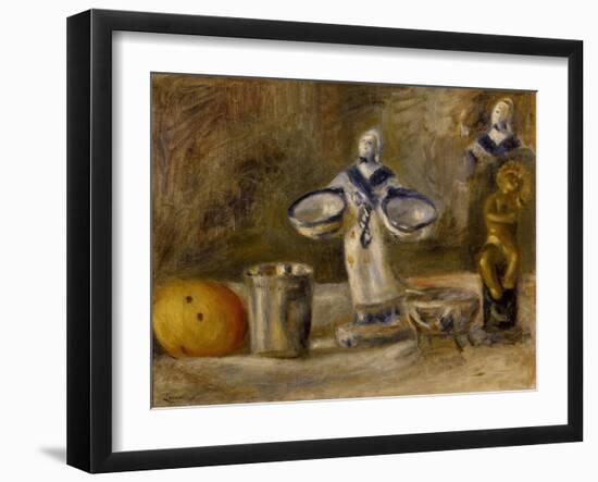 Still Life with a Faience Figure, 19th Century-Pierre-Auguste Renoir-Framed Giclee Print