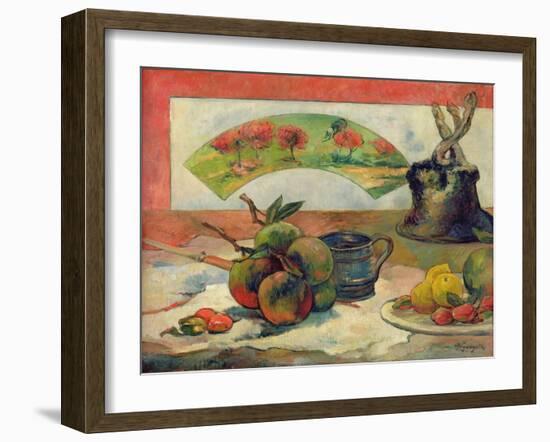 Still Life with a Fan, c.1889-Paul Gauguin-Framed Giclee Print