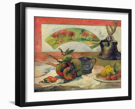 Still Life with a Fan, c.1889-Paul Gauguin-Framed Giclee Print