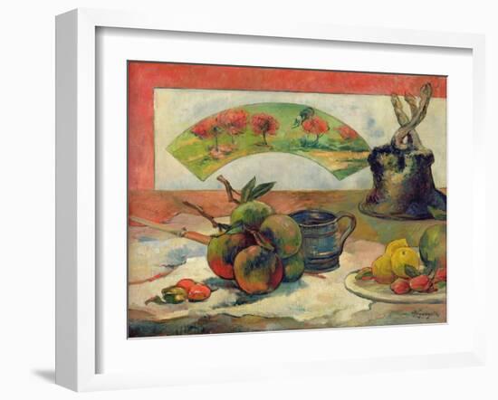 Still Life with a Fan, c.1889-Paul Gauguin-Framed Giclee Print