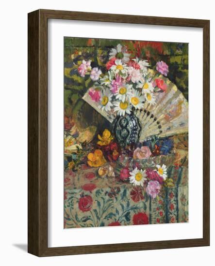 Still Life with a Fan (Oil on Canvas)-Georges Lemmen-Framed Giclee Print