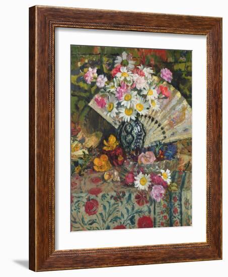 Still Life with a Fan (Oil on Canvas)-Georges Lemmen-Framed Giclee Print