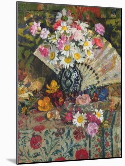 Still Life with a Fan (Oil on Canvas)-Georges Lemmen-Mounted Giclee Print