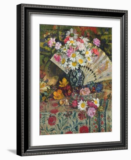 Still Life with a Fan (Oil on Canvas)-Georges Lemmen-Framed Giclee Print