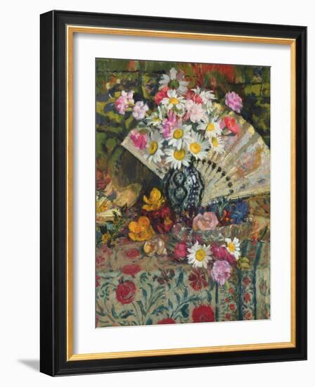 Still Life with a Fan (Oil on Canvas)-Georges Lemmen-Framed Giclee Print