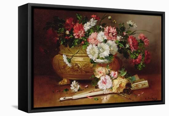 Still Life with a Fan-Eugene Henri Cauchois-Framed Premier Image Canvas