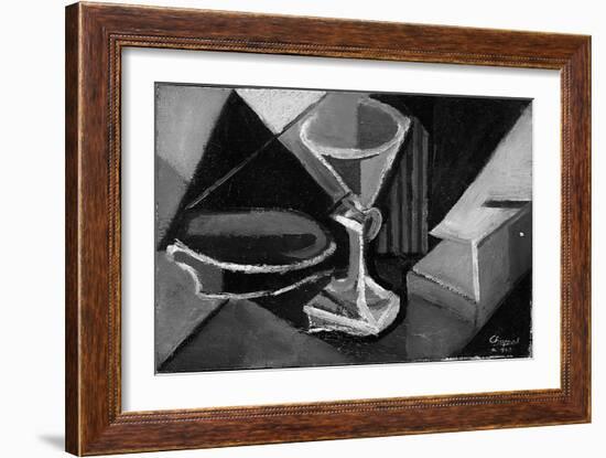 Still Life with a Glass, 1945 (Oil on Canvas)-Youla Chapoval-Framed Giclee Print