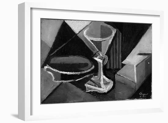 Still Life with a Glass, 1945 (Oil on Canvas)-Youla Chapoval-Framed Giclee Print