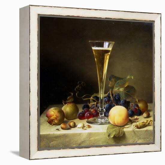 Still Life with a Glass of Champagne, 1855-Johann Wilhelm Preyer-Framed Premier Image Canvas