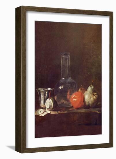 Still Life with a Glass-Jean-Baptiste Simeon Chardin-Framed Art Print