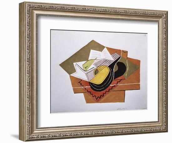 Still Life with a Guitar, c.1920-Juan Gris-Framed Giclee Print