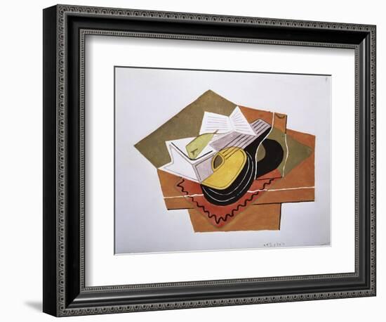 Still Life with a Guitar, c.1920-Juan Gris-Framed Giclee Print