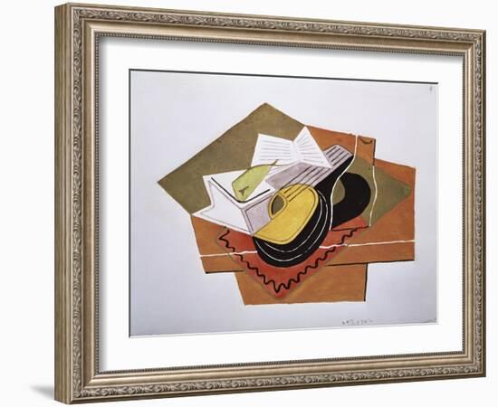 Still Life with a Guitar, c.1920-Juan Gris-Framed Giclee Print