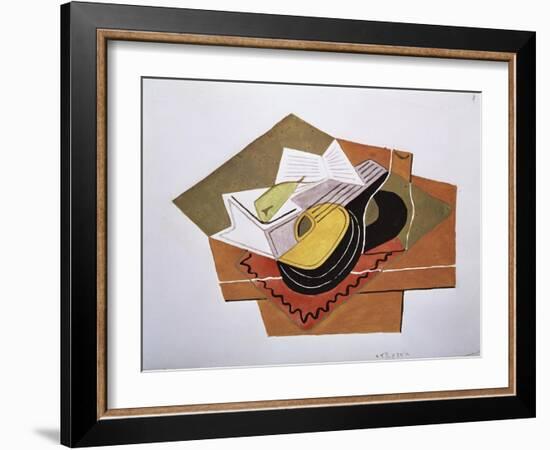 Still Life with a Guitar, c.1920-Juan Gris-Framed Giclee Print