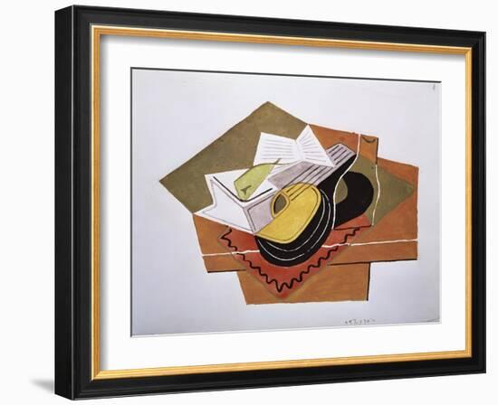 Still Life with a Guitar, c.1920-Juan Gris-Framed Giclee Print