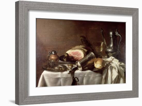 Still Life with a Ham-Pieter Claesz-Framed Giclee Print