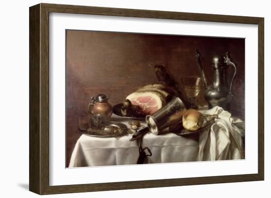 Still Life with a Ham-Pieter Claesz-Framed Giclee Print