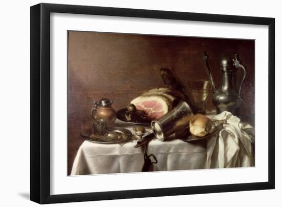 Still Life with a Ham-Pieter Claesz-Framed Giclee Print