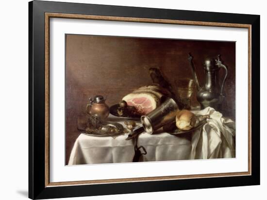 Still Life with a Ham-Pieter Claesz-Framed Giclee Print