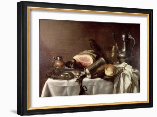 Still Life with a Ham-Pieter Claesz-Framed Giclee Print