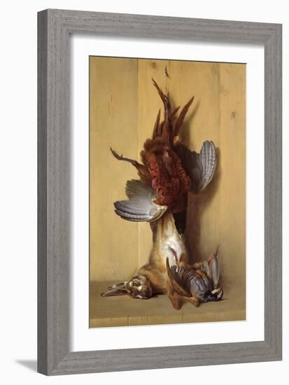 Still Life with a Hare, a Pheasant and a Red Partridge, 1753-Jean-Baptiste Oudry-Framed Giclee Print