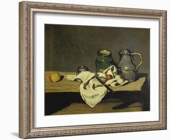 Still Life with a Kettle, around 1869-Paul Cézanne-Framed Giclee Print