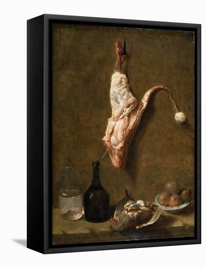 Still Life with a Leg of Veal, French Painting of 18th Century-Jean-Baptiste Oudry-Framed Premier Image Canvas