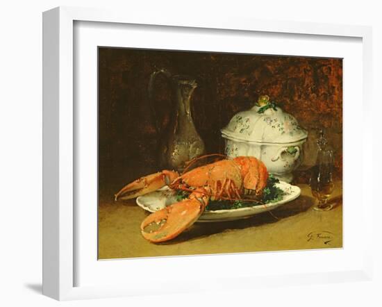 Still Life with a Lobster and a Soup Tureen-Guillaume Romain Fouace-Framed Giclee Print