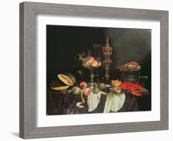 Still Life with a Lobster and a Turkey-Abraham Hendricksz Van Beyeren-Framed Giclee Print