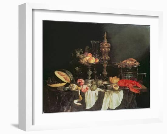 Still Life with a Lobster and a Turkey-Abraham Hendricksz Van Beyeren-Framed Giclee Print