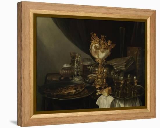 Still Life with a Nautilus Cup, C. 1645-Gerrit Willemsz Heda-Framed Premier Image Canvas