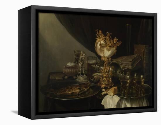 Still Life with a Nautilus Cup, C. 1645-Gerrit Willemsz Heda-Framed Premier Image Canvas