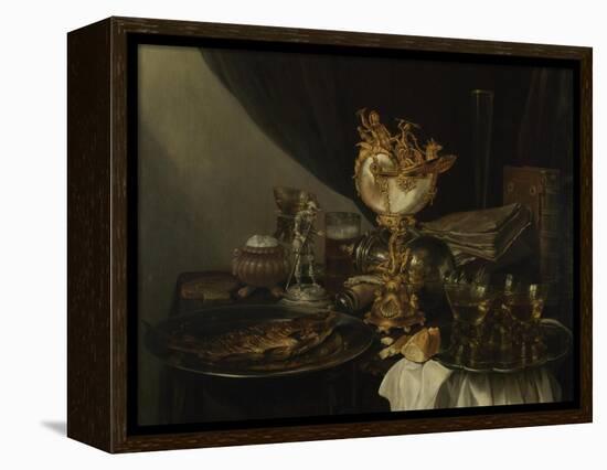 Still Life with a Nautilus Cup, C. 1645-Gerrit Willemsz Heda-Framed Premier Image Canvas