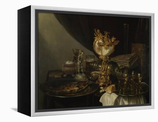 Still Life with a Nautilus Cup, C. 1645-Gerrit Willemsz Heda-Framed Premier Image Canvas