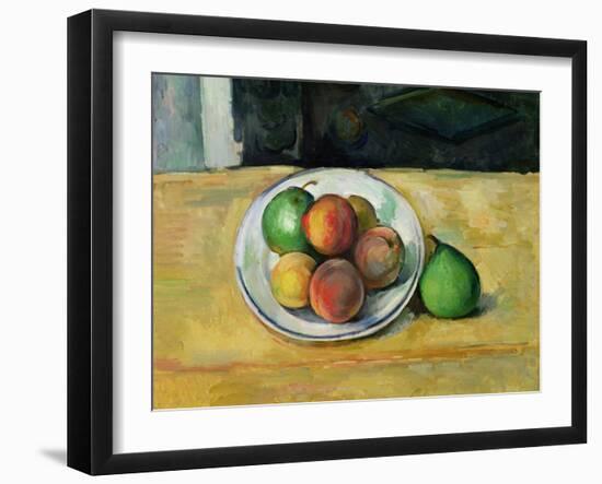 Still Life with a Peach and Two Green Pears, C. 1883-87-Paul Cézanne-Framed Giclee Print