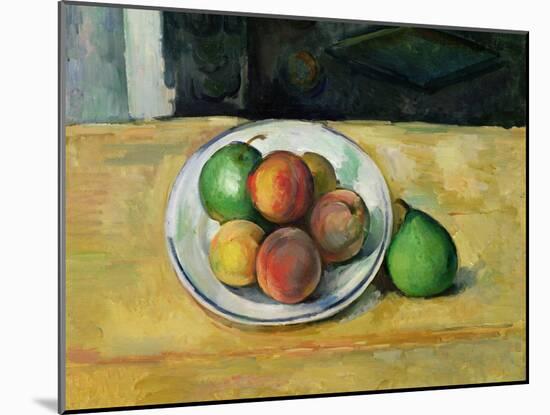 Still Life with a Peach and Two Green Pears, C. 1883-87-Paul Cézanne-Mounted Giclee Print
