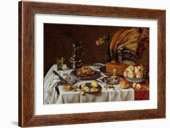 Still Life with a Peacock Pie, 1627-Pieter Claesz-Framed Giclee Print