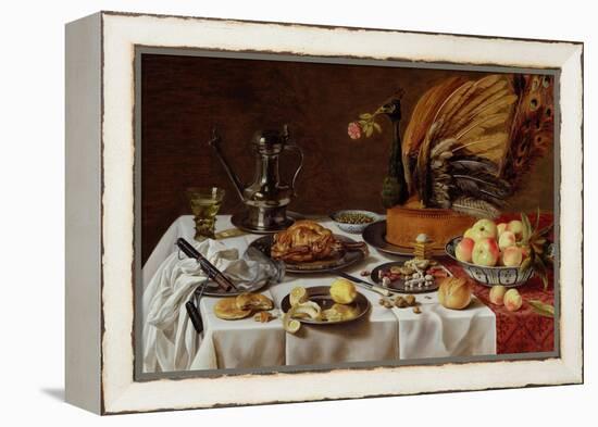 Still Life with a Peacock Pie, 1627-Pieter Claesz-Framed Premier Image Canvas