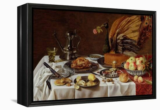 Still Life with a Peacock Pie, 1627-Pieter Claesz-Framed Premier Image Canvas