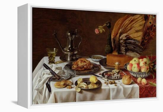 Still Life with a Peacock Pie, 1627-Pieter Claesz-Framed Premier Image Canvas