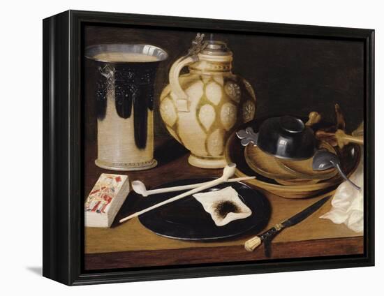 Still Life with a Pipe, a King of Diamonds, a Knife and a Pitcher, C.1650 (Oil on Canvas)-Anonymous Anonymous-Framed Premier Image Canvas