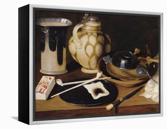Still Life with a Pipe, a King of Diamonds, a Knife and a Pitcher, C.1650 (Oil on Canvas)-Anonymous Anonymous-Framed Premier Image Canvas