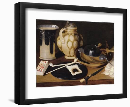 Still Life with a Pipe, a King of Diamonds, a Knife and a Pitcher, C.1650 (Oil on Canvas)-Anonymous Anonymous-Framed Giclee Print