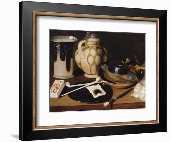 Still Life with a Pipe, a King of Diamonds, a Knife and a Pitcher, C.1650 (Oil on Canvas)-Anonymous Anonymous-Framed Giclee Print