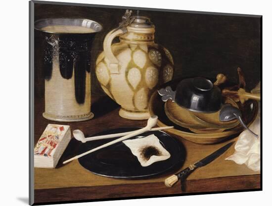 Still Life with a Pipe, a King of Diamonds, a Knife and a Pitcher, C.1650 (Oil on Canvas)-Anonymous Anonymous-Mounted Giclee Print