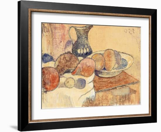 Still Life with a Pitcher and Fruit; Nature Morte a La Cruche Et Aux Fruits, C.1899-Paul Gauguin-Framed Premium Giclee Print