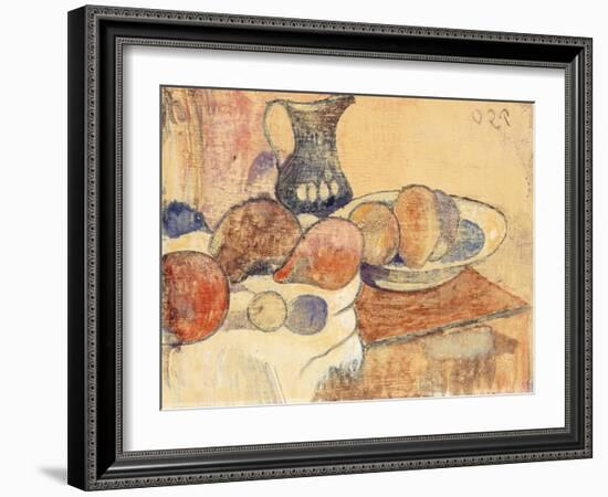 Still Life with a Pitcher and Fruit; Nature Morte a La Cruche Et Aux Fruits, C.1899-Paul Gauguin-Framed Premium Giclee Print